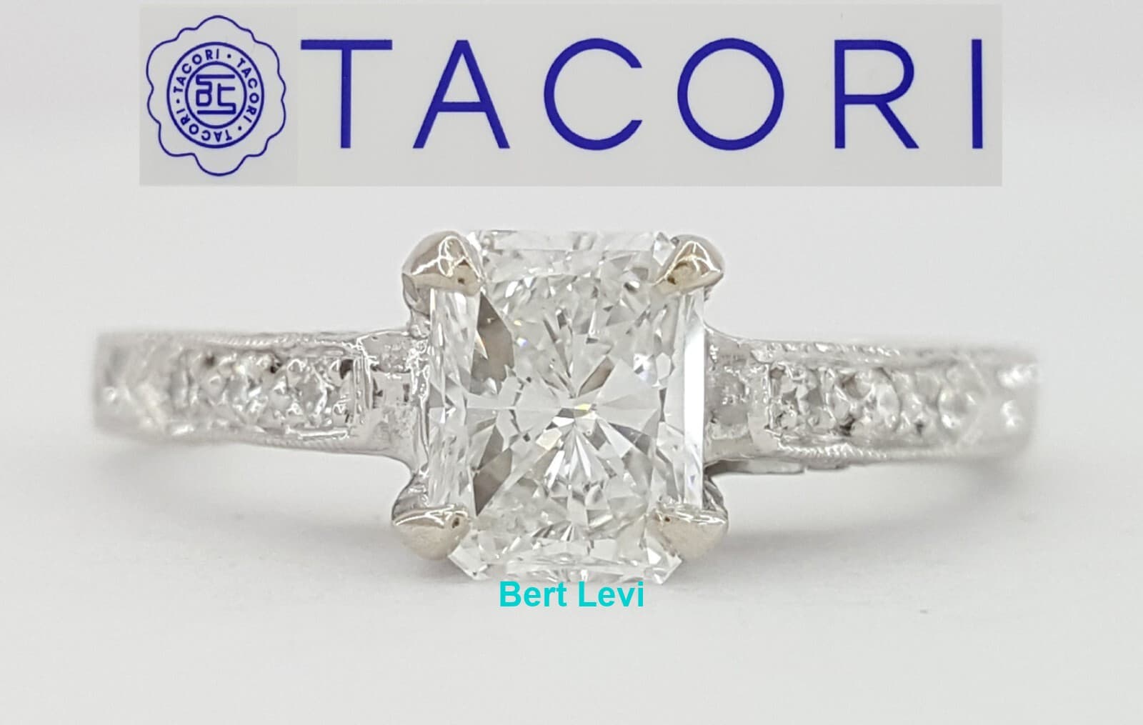 TACORI HT2202 Rectangular Radiant cut Diamond Platinum Engagement Ring 1.01 ct