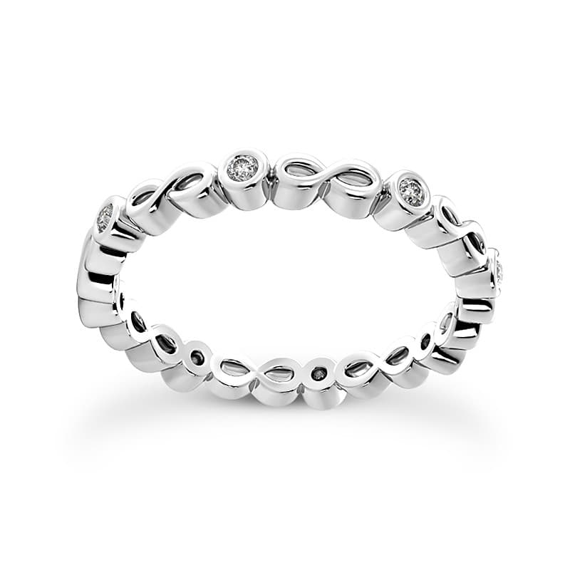 Ladies 14KT White Gold Platinum Eternity Wedding Band EWB522-4