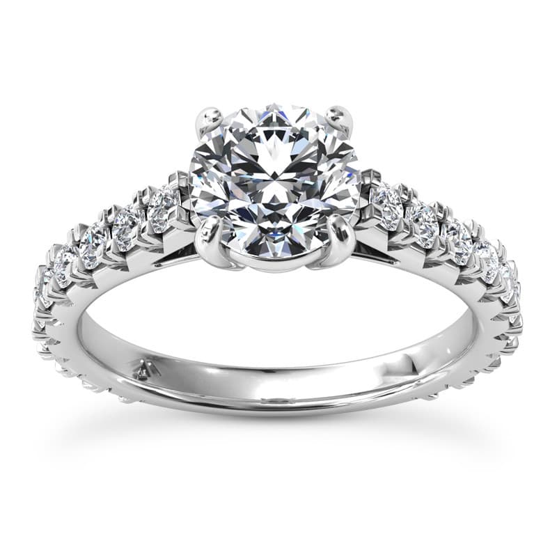 Ladies 14KT White Gold Platinum Fancy Engagement Ring ENR9415-1.5