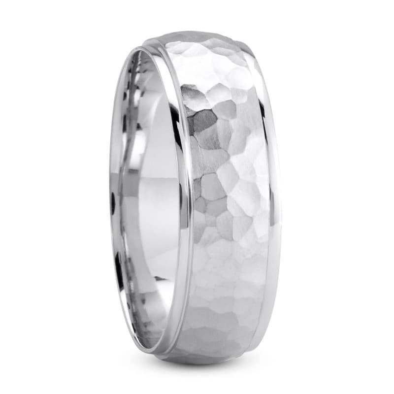 Mens 14KT White Gold Platinum Traditional Wedding Band M217