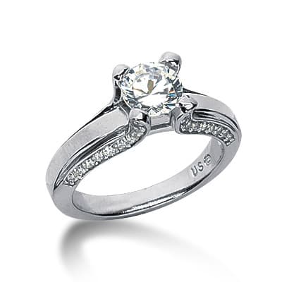 Ladies 14KT White Gold Platinum Fancy Engagement Ring ENR6571