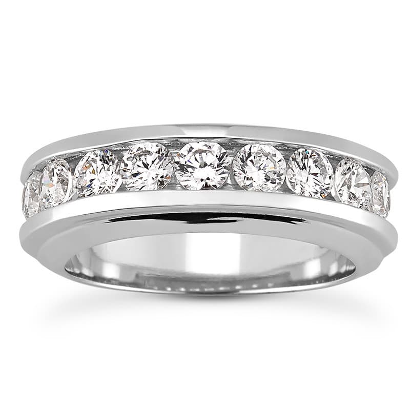 Mens 14KT White Gold Platinum Wedding Band MR1445
