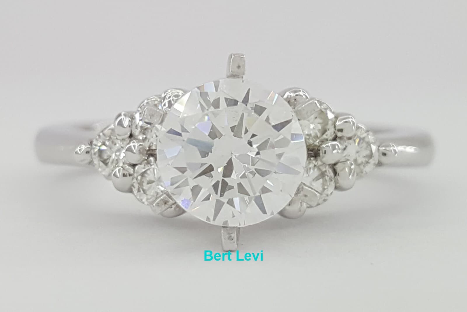 0.33 ct Platinum 3-Stone Round Cut Semi-Mount Engagement Ring Rtl $1445