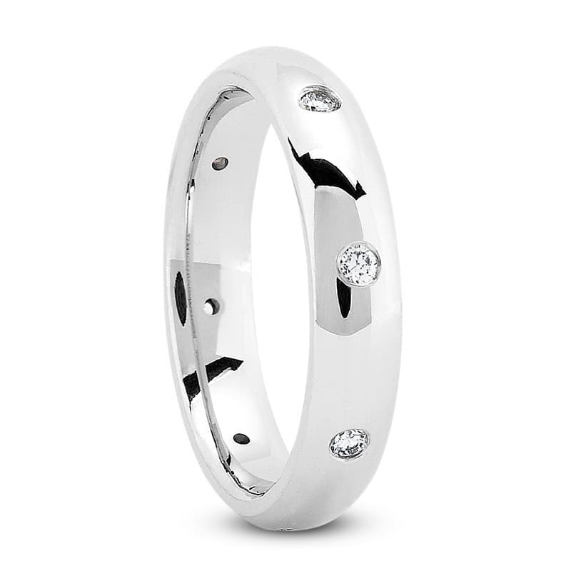 Ladies 14KT White Gold Platinum Traditional Wedding Band DB1321
