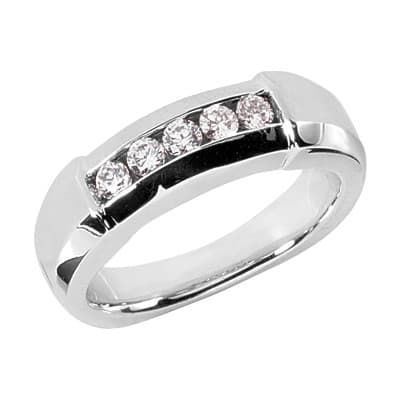 Mens 14KT White Gold Platinum Wedding Band MR1251
