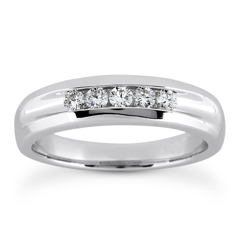 Mens 14KT White Gold Platinum Wedding Band MR1211