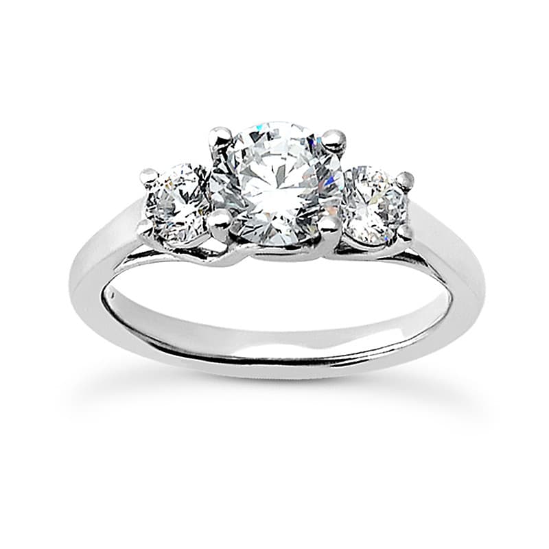 Ladies 14KT White Gold Platinum Round Diamond Engagement Sets ENS2085-A
