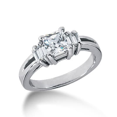 Ladies 14KT White Gold Platinum Fancy Engagement Ring ENR2767