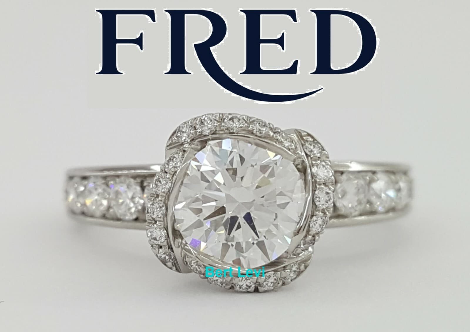 Fred of Paris Fleur Celeste Platinum Round Diamond Engagement Ring 1.22 ct F/VS1