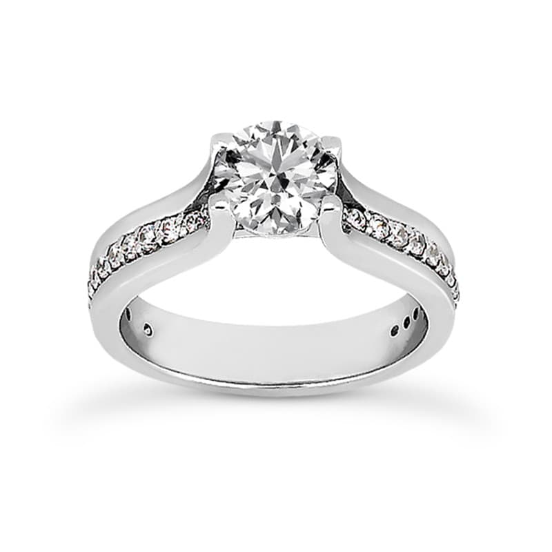 Ladies 14KT White Gold Platinum Fancy Engagement Ring ENR8474
