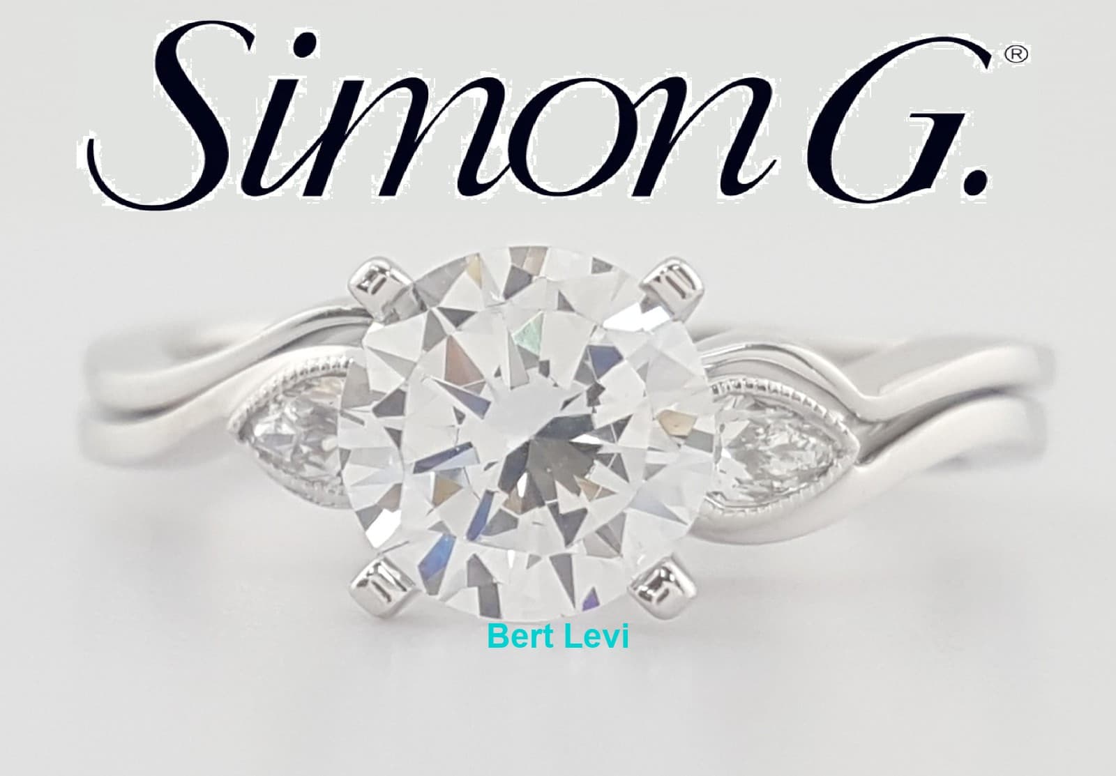 Simon G MR2342 Semi-Mount Duchess 18k White Gold Engagement Ring Set Rtl $2,300