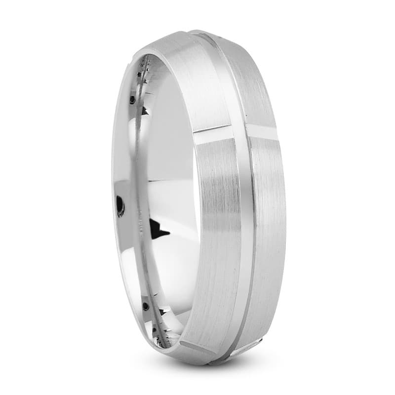 Mens 14KT White Gold Platinum Traditional Wedding Band M1152