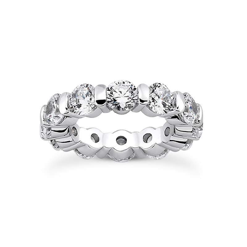 Ladies 14KT White Gold Platinum Round Diamond Eternity Wedding Band EWB102-10-4