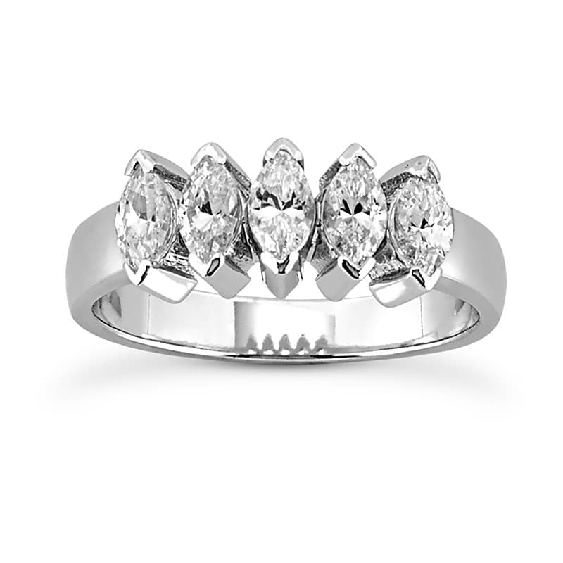 Ladies 14KT White Gold Platinum Diamond Wedding Band WB327