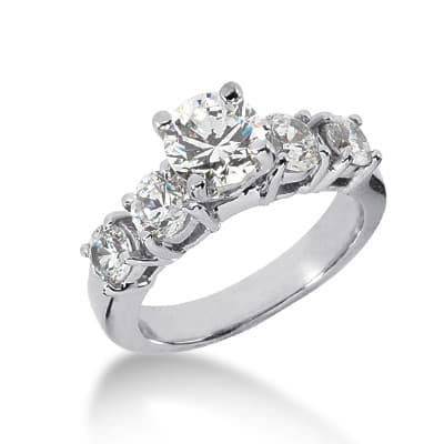 Ladies 14KT White Gold Platinum Fancy Engagement Set ENS327-A
