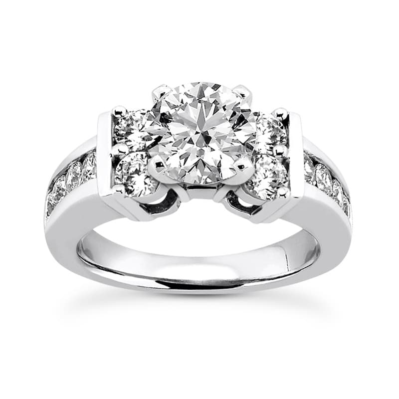 Ladies 14KT White Gold Platinum Fancy Engagement Ring ENR7019