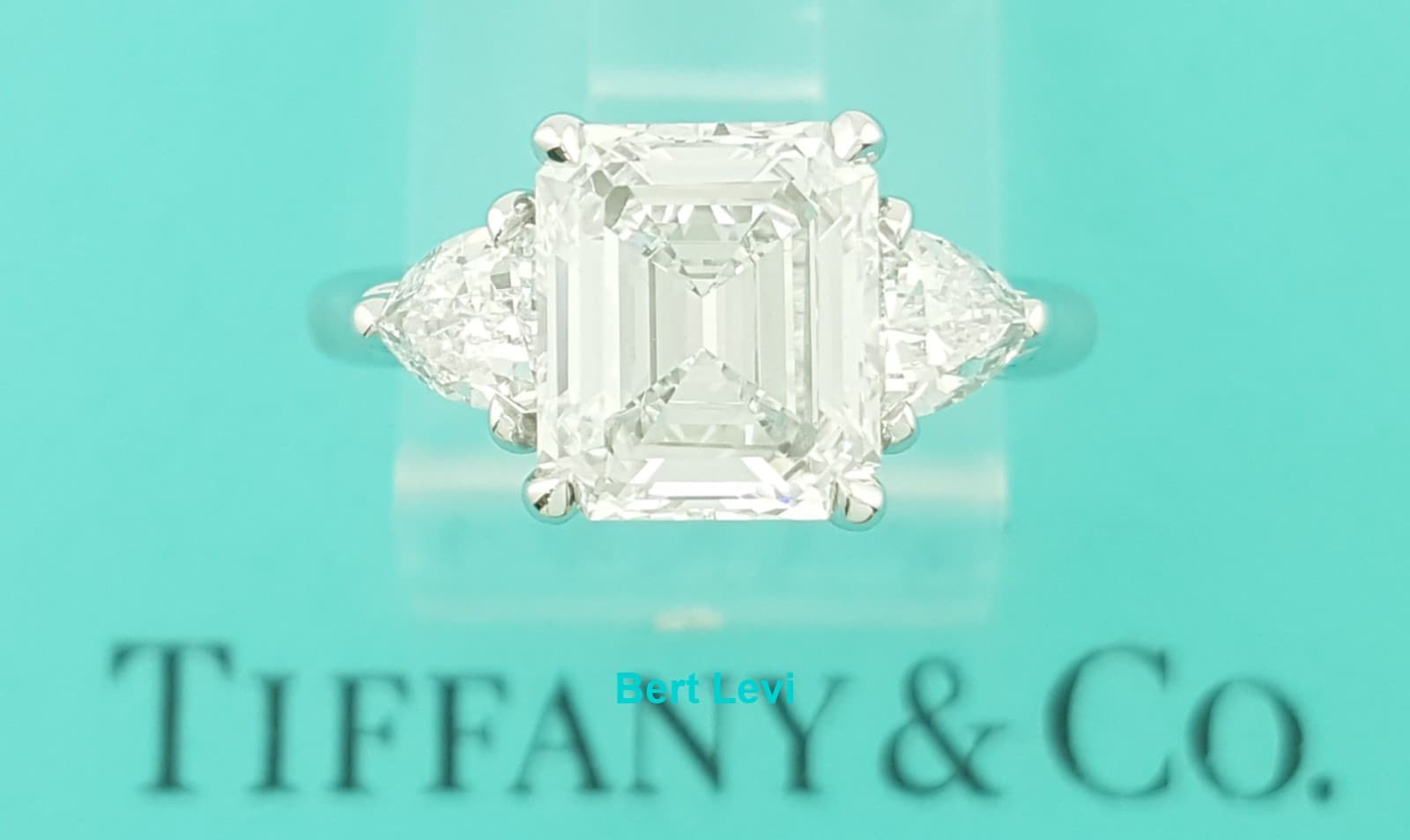 Tiffany & Co. Three Stone Emerald Diamond Engagement Ring 2.69 ct Retail $75K