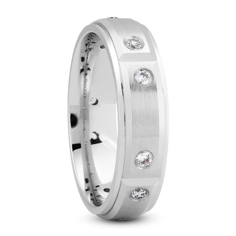 Ladies 14KT White Gold Platinum Traditional Wedding Band DB1216-6-RD