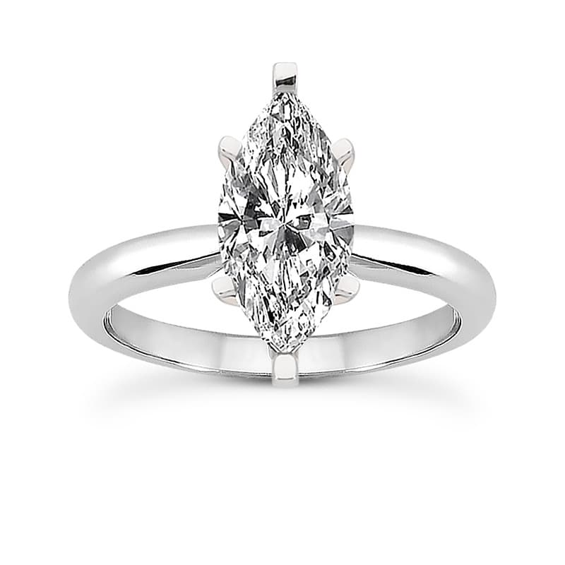 Ladies 14KT White Gold Platinum Solitaire Engagement Set ENS1555-A
