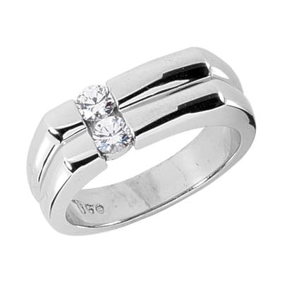 Mens 14KT White Gold Platinum Wedding Band MR1061
