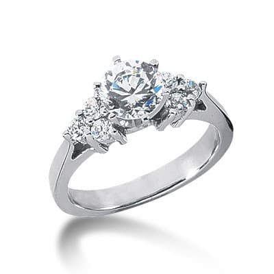 Ladies 14KT White Gold Platinum Fancy Engagement Ring ENR1699