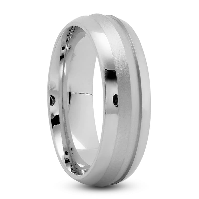 Mens 14KT White Gold Platinum Traditional Wedding Band M221