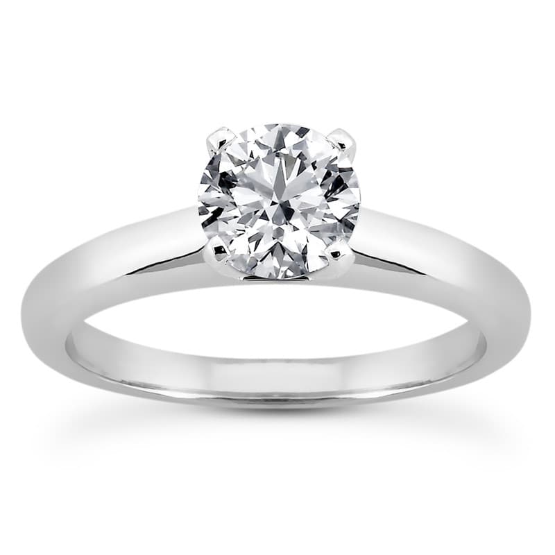 Ladies 14KT White Gold Platinum Solitaires Engagement Ring ENR8973