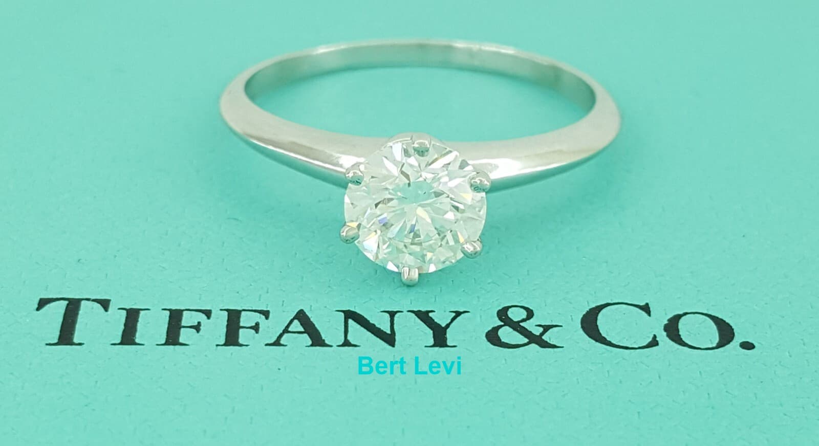 Tiffany & Co Platinum Round Cut Diamond Solitaire Engagement Ring 1.18 ct H/VVS2