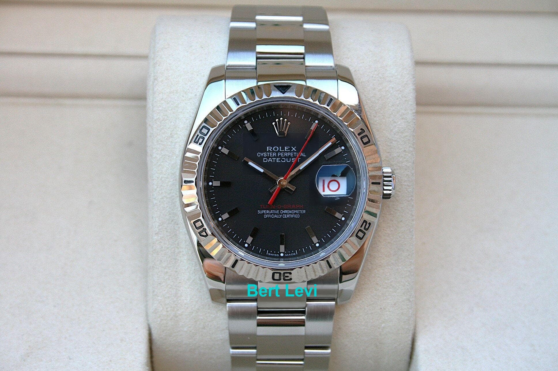 ROLEX 116264 TURN-O-GRAPH WATCH BLACK DIAL