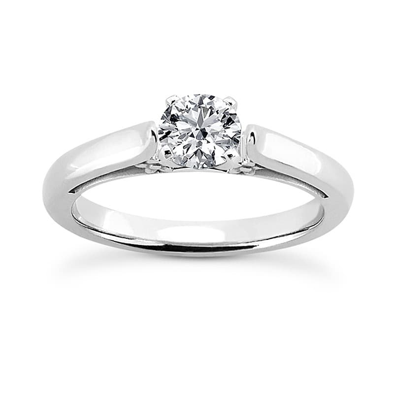 Ladies 14KT White Gold Platinum Solitaire Engagement Set ENS1986-A