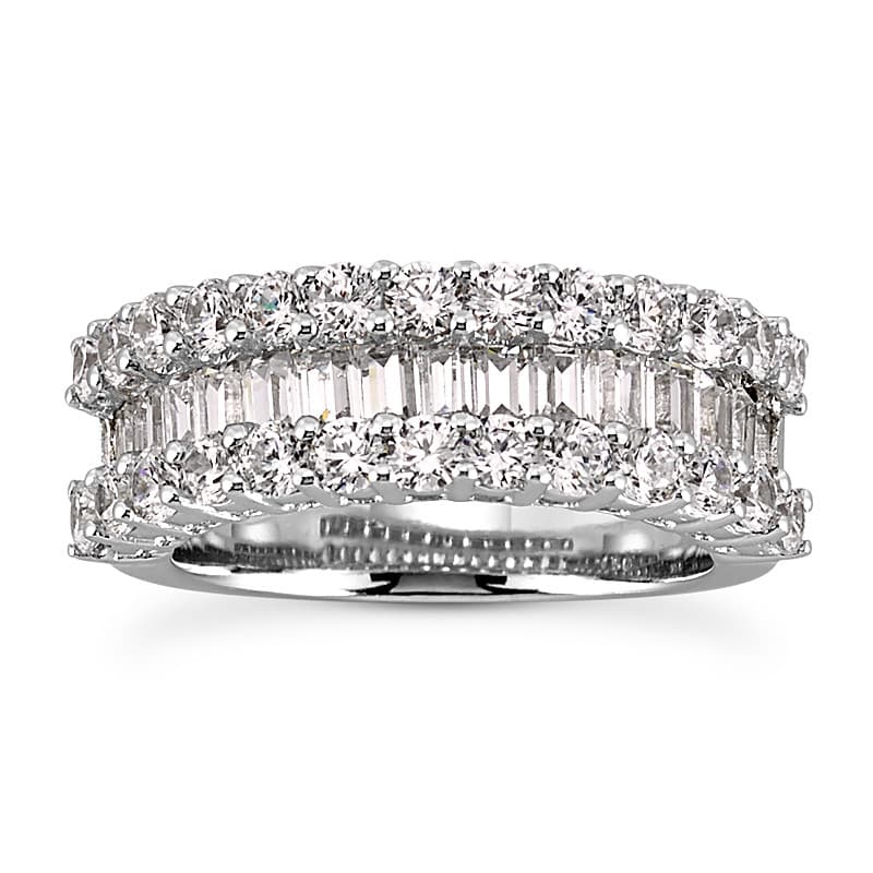 Ladies 14KT White Gold Platinum Diamond Wedding Band WB5228