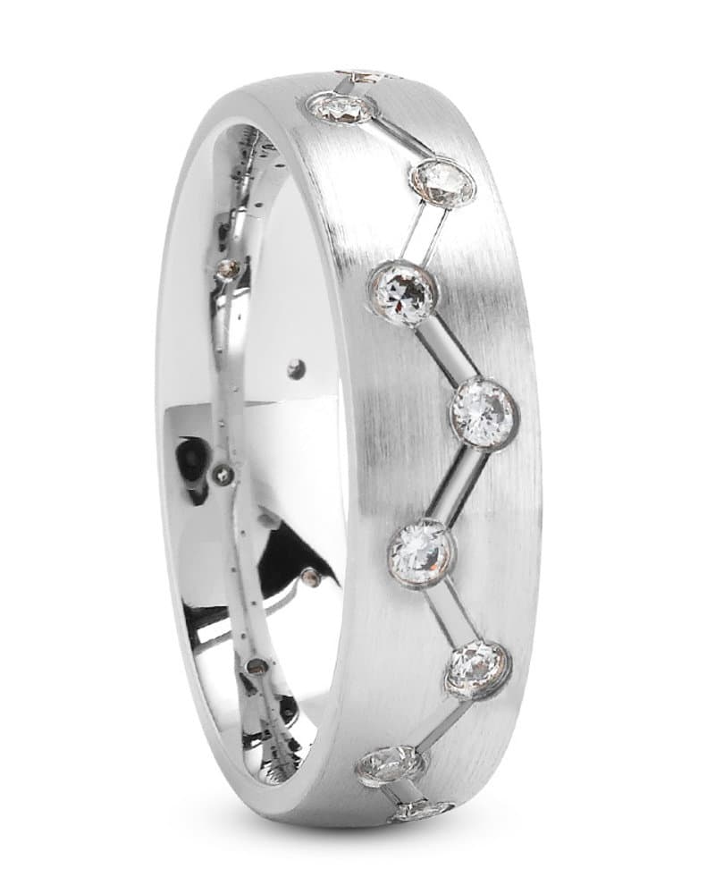 Ladies 14KT White Gold Platinum Traditional Wedding Band DB1014-7-RD