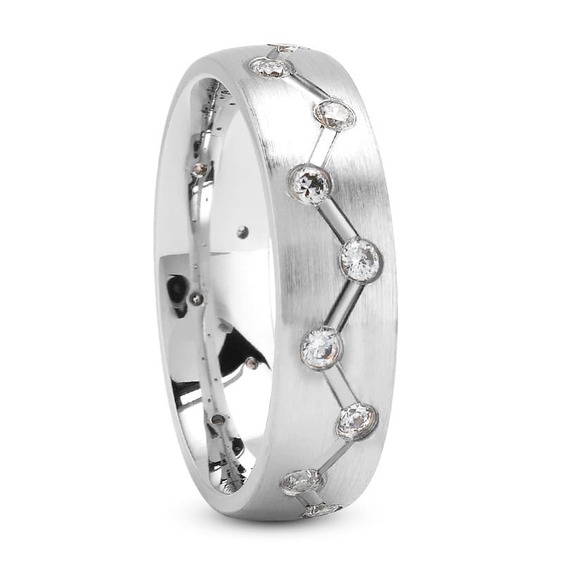 Ladies 14KT White Gold Platinum Traditional Wedding Band DB1014-7-RD