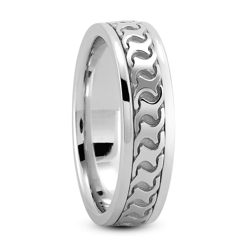 Ladies 14KT White Gold Platinum Traditional Wedding Band HM227