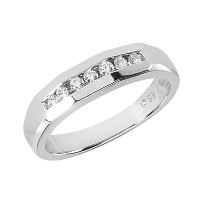 Mens 14KT White Gold Platinum Wedding Band MR1247