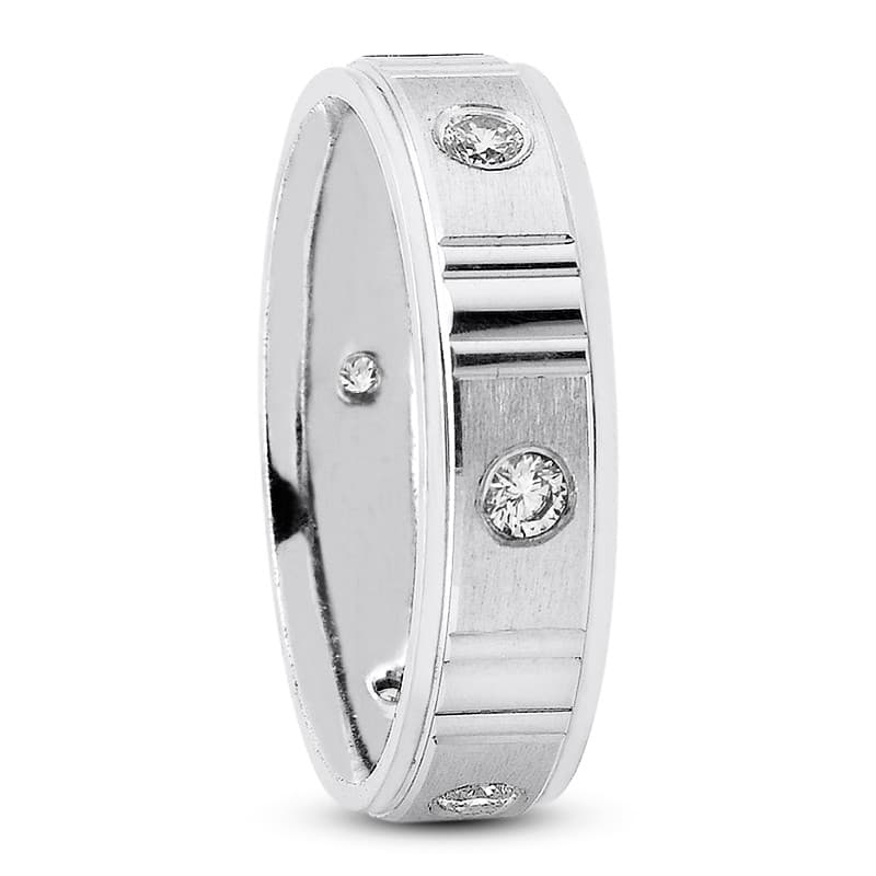 Ladies 14KT White Gold Platinum Traditional Wedding Band db1269