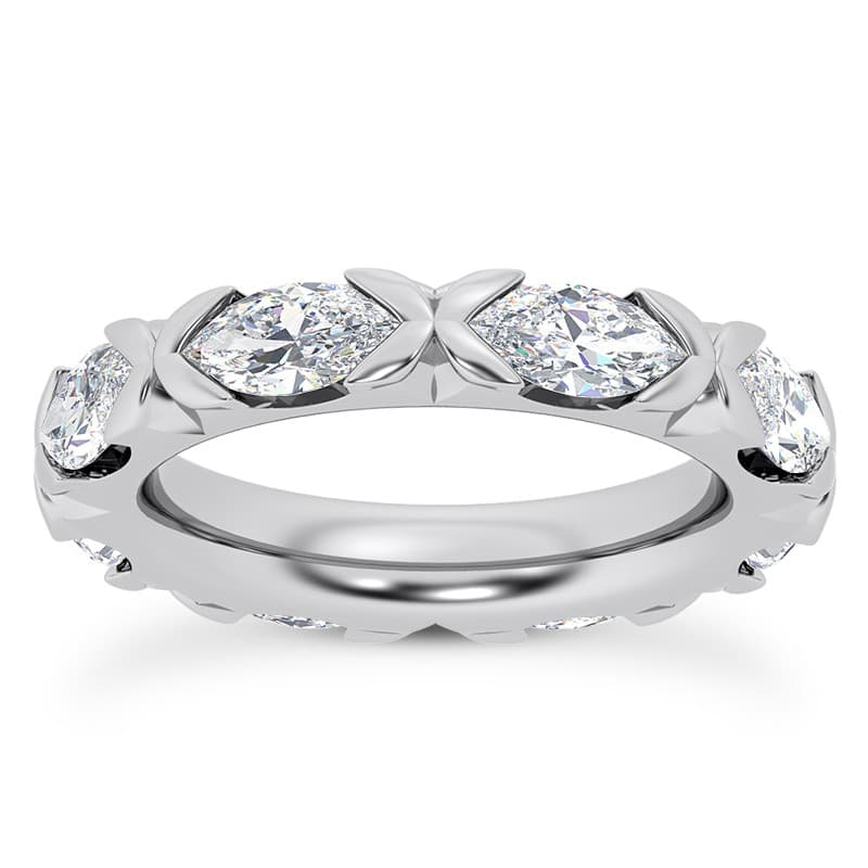 Ladies 14KT White Gold Platinum Eternity Wedding Band EWB561-6