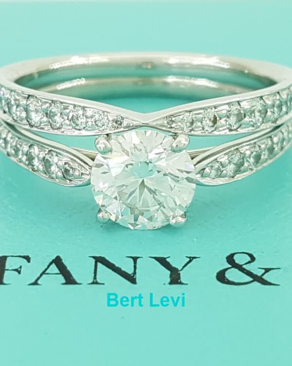 Tiffany & Co Harmony Diamond Platinum Engagement Ring & Band Set 1.38 ct $15,450