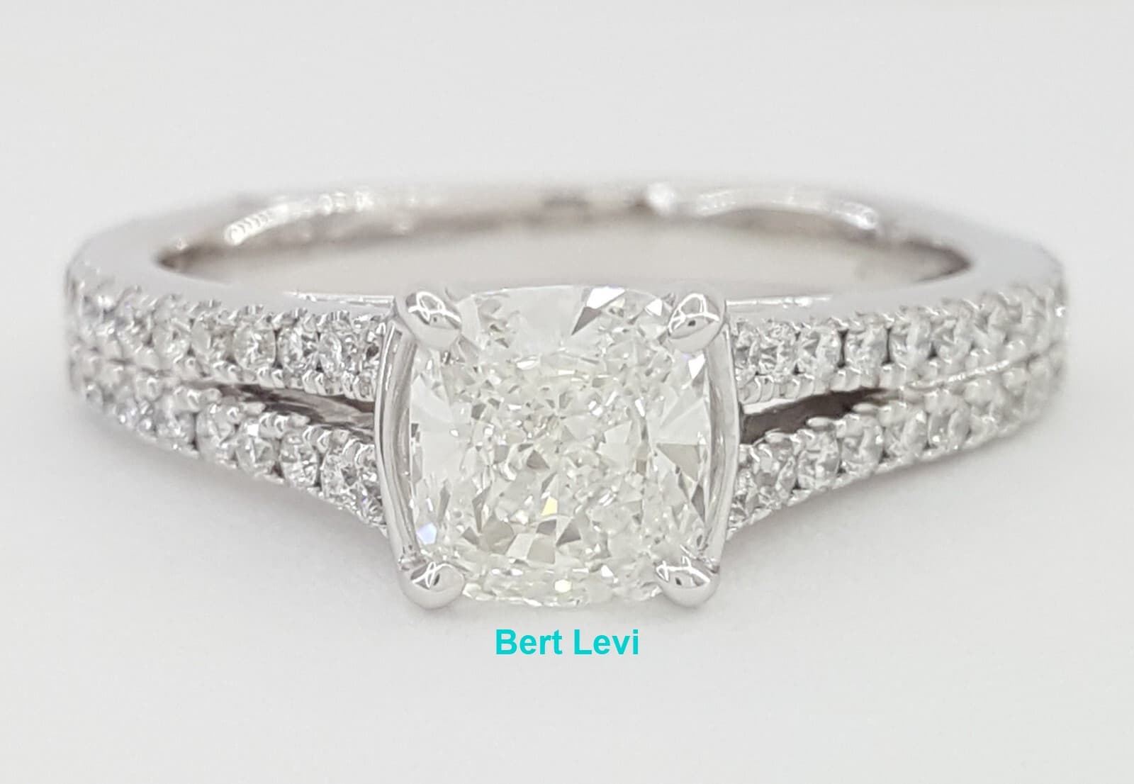 Cushion Brilliant Cut Diamond Split Shank Engagement Ring 1.01 ct Retail $6500