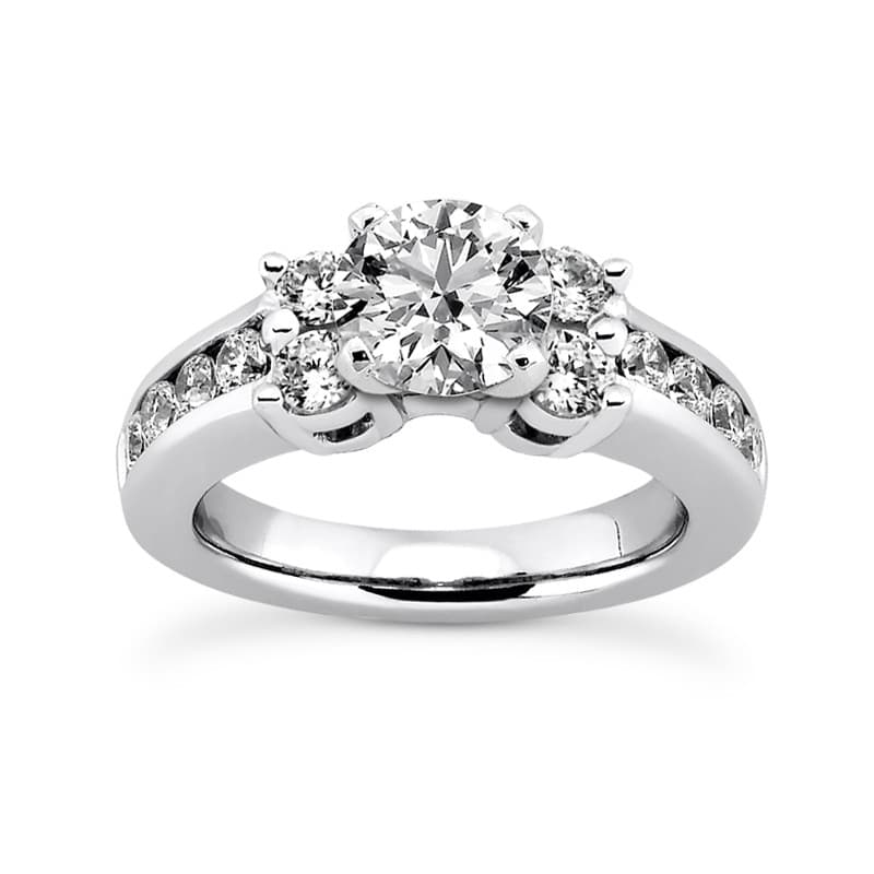 Ladies 14KT White Gold Platinum Fancy Engagement Ring ENR7023