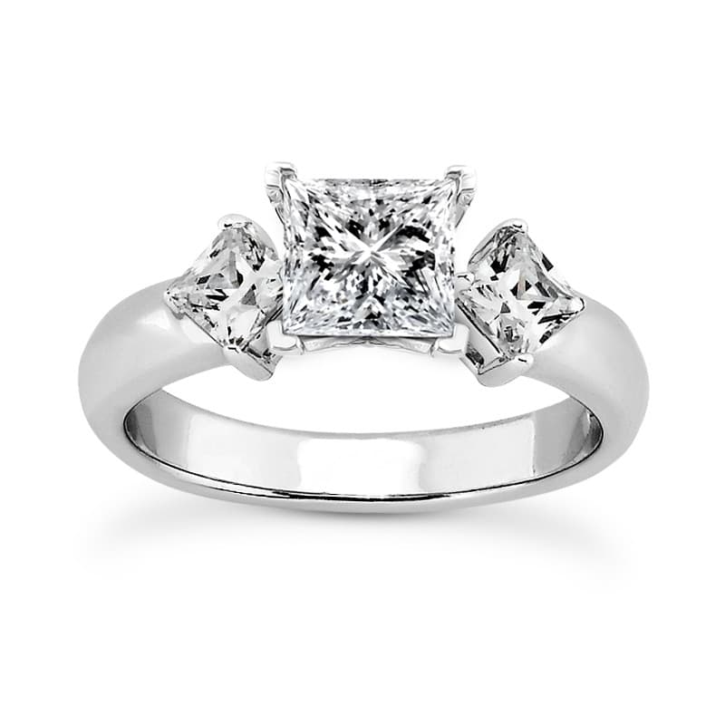 Ladies Princess Diamond Three Stones Engagement Ring ENR263-2.5x2.5