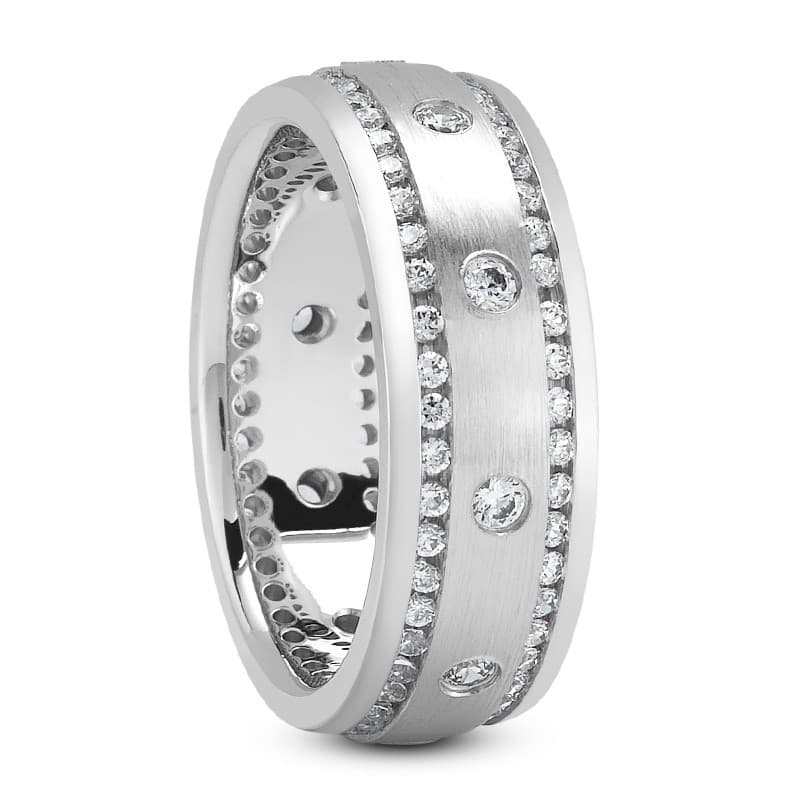 Ladies 14KT White Gold Platinum Traditional Wedding Band DB1150-SZ10