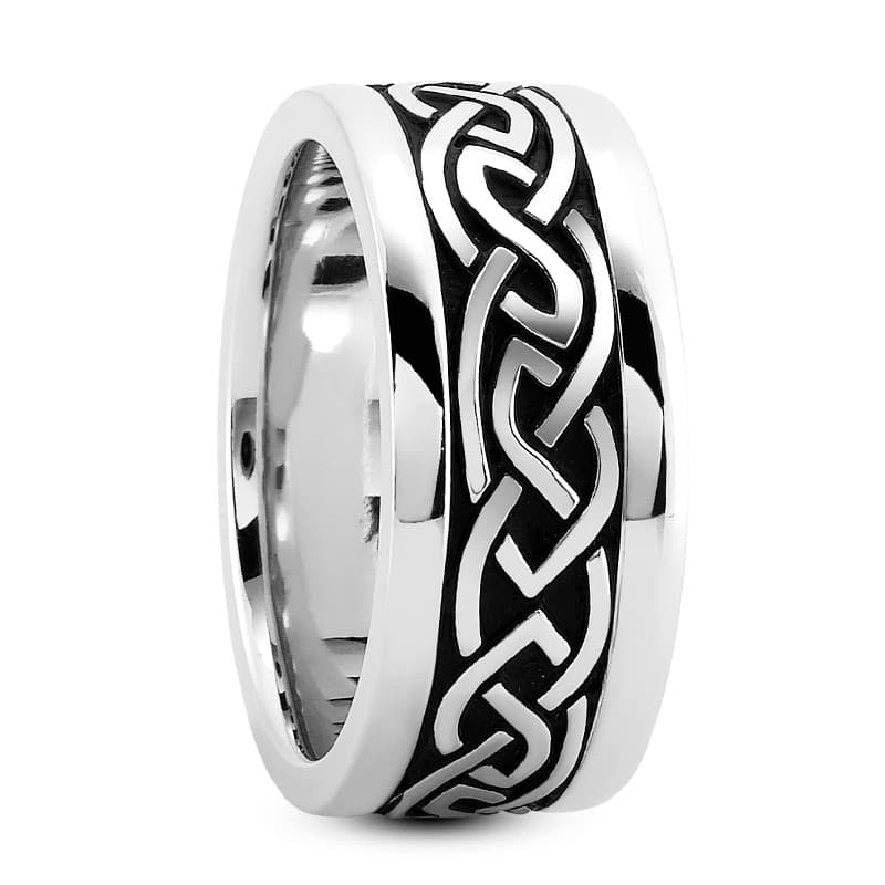 Ladies 14KT White Gold Platinum Traditional Wedding Band HM215