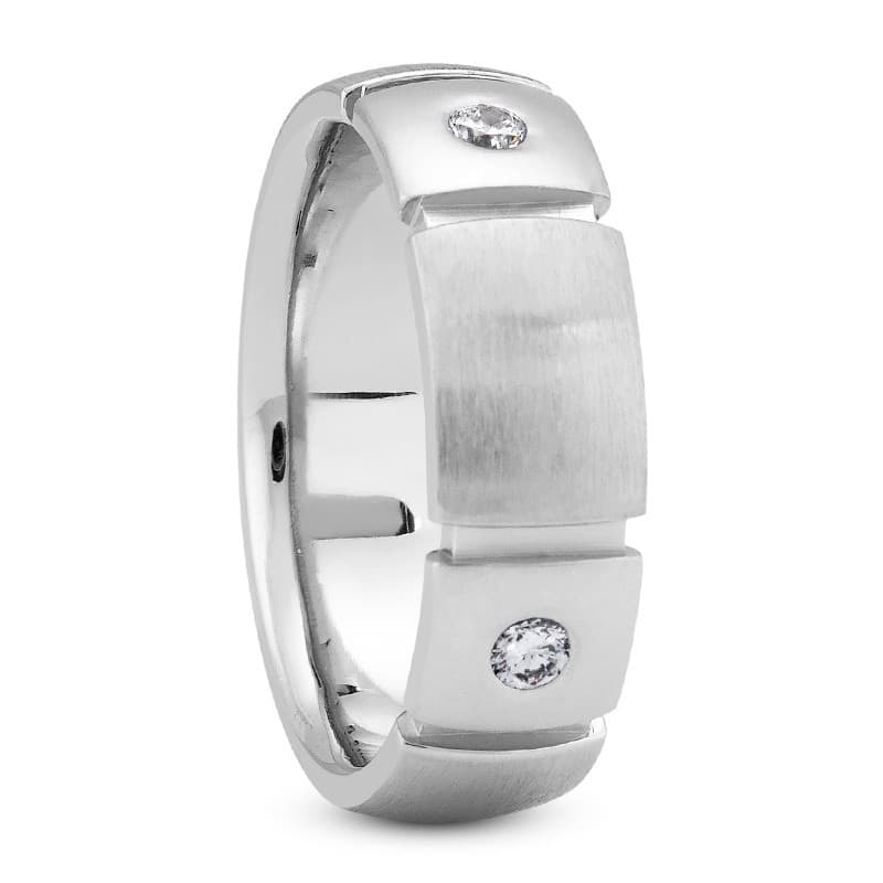 Ladies 14KT White Gold Platinum Traditional Wedding Band DB1024-7-RD