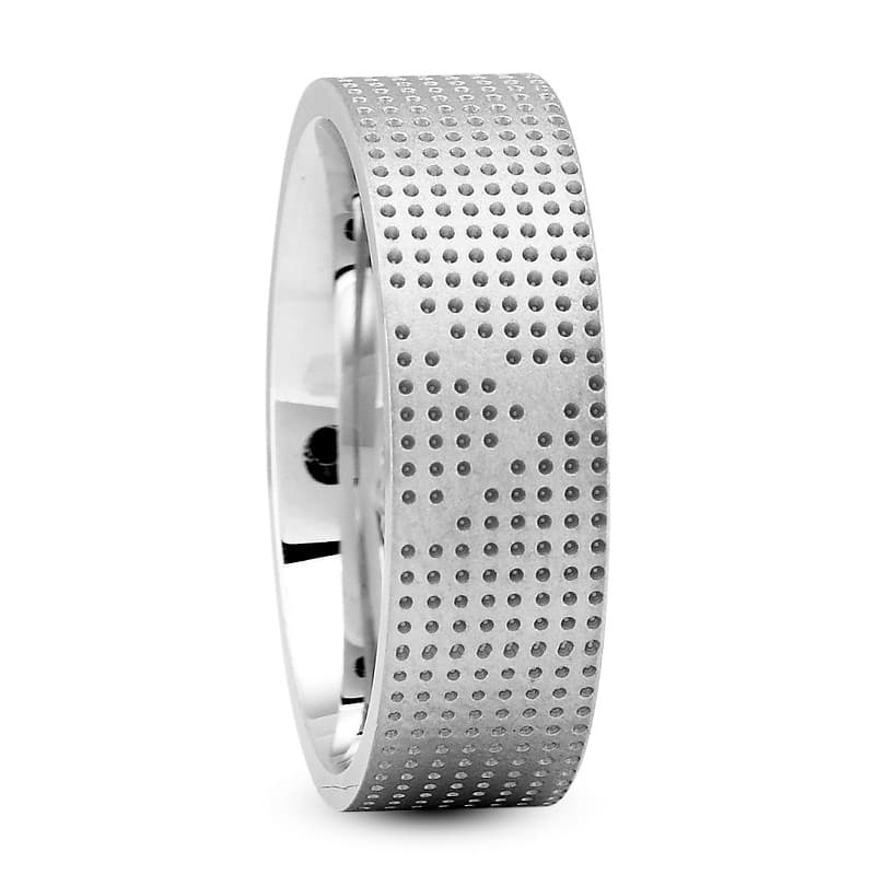 Mens 14KT White Gold Platinum Traditional Wedding Band M814-B