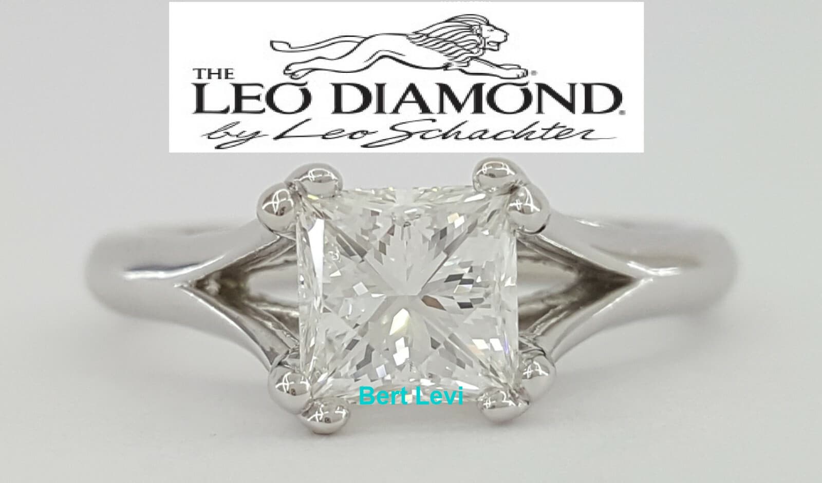Leo Princess Diamond Solitaire Engagement Ring 0.97 ct Platinum I / SI1