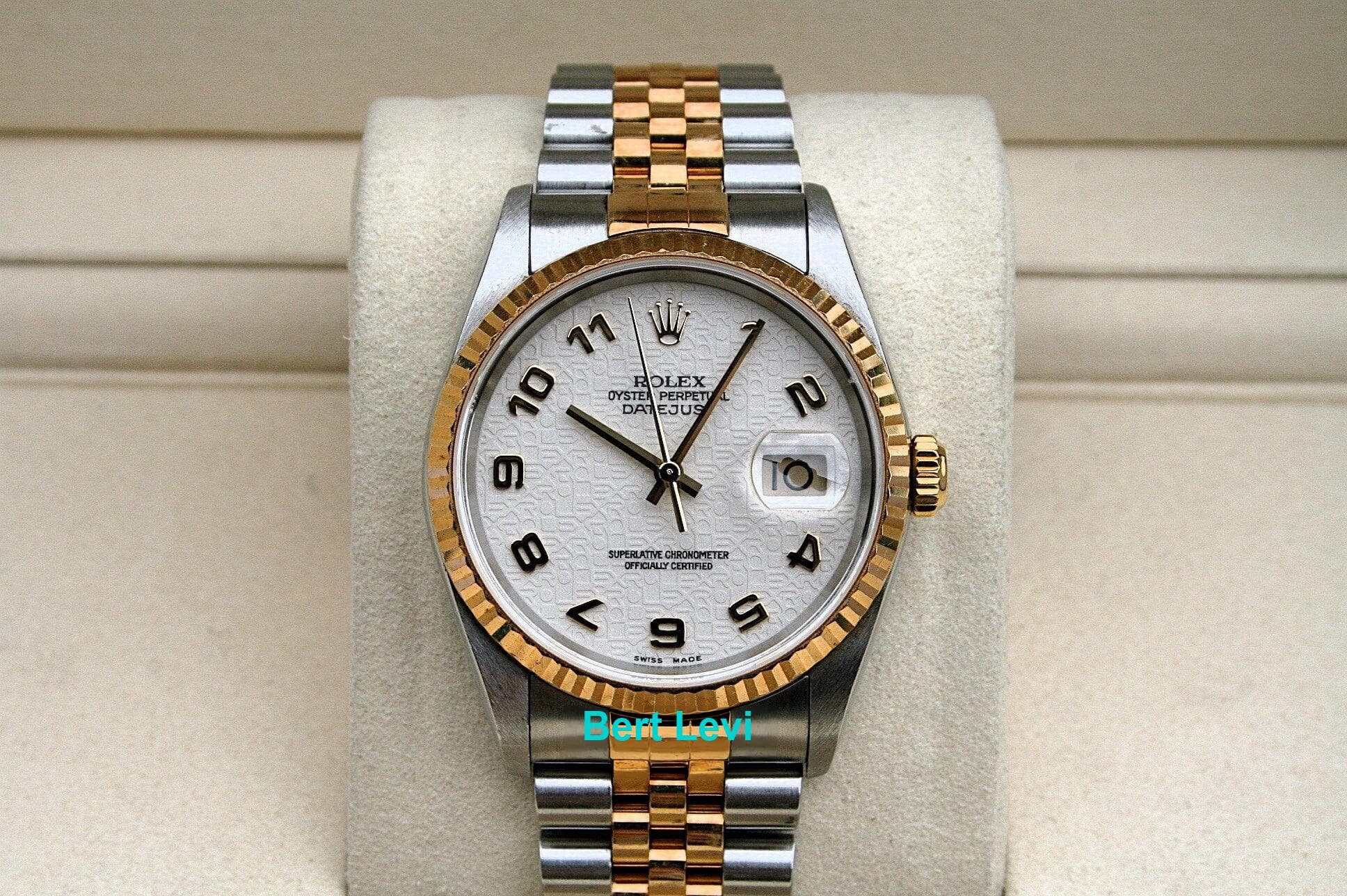 ROLEX 16233 DATEJUST 18K/SS IVORY JUBILEE ARABIC DIAL