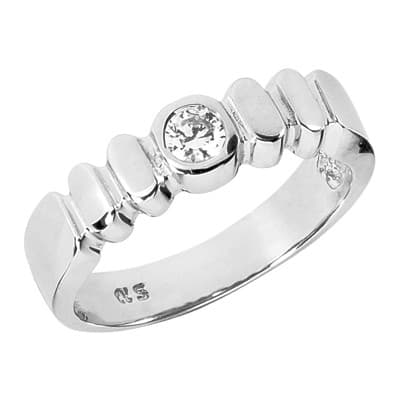 Ladies 14KT White Gold Platinum Round Diamond Wedding Band Set WBS127-G