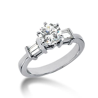 Ladies 14KT White Gold Platinum Fancy Engagement Ring ENR102