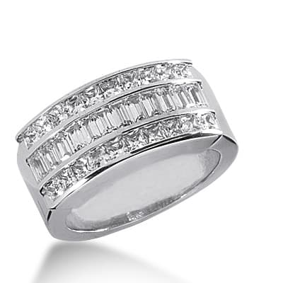 Ladies 14KT White Gold Platinum Diamond Wedding Band WB1646